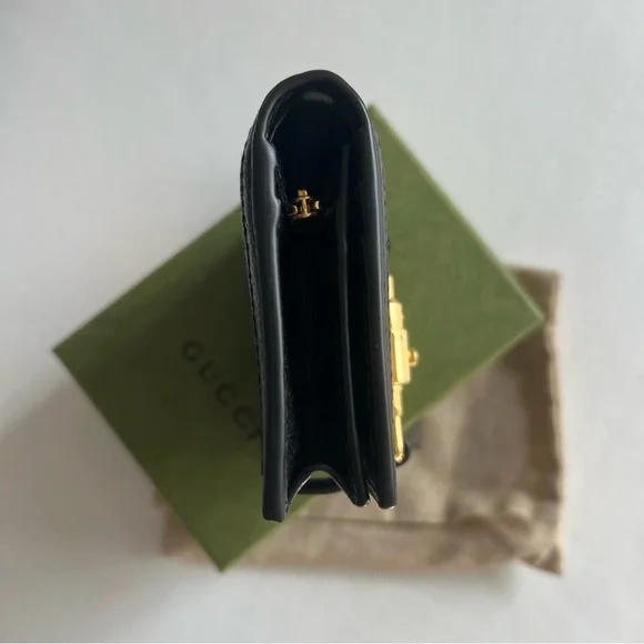 BRAND NEW!! Gucci GG Jackie Denim Black and Gold Wallet - Picture 5 of 11